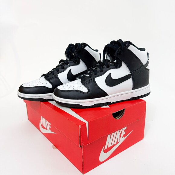 BRAND NEW IN BOX WOMENS NIKE DUNK HIGH PANDA BLACK WHITE SNEAKERS - Picture 10 of 16